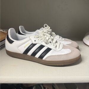 Adidas Samba White and Black Trainers
